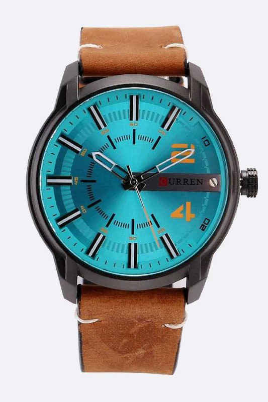 Leather Band Men's Watch