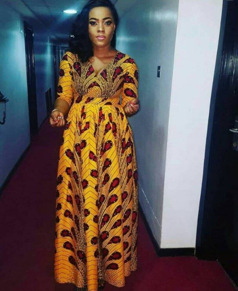 Michelle African print maxi dress