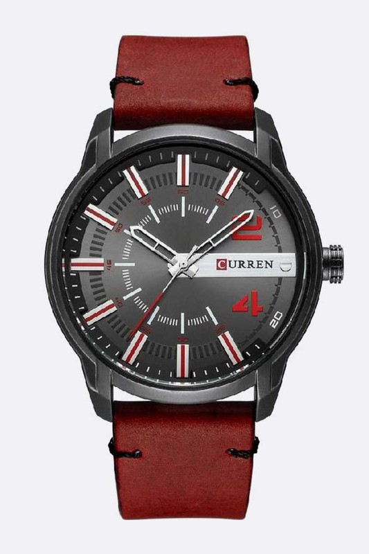 Leather Band Men's Watch